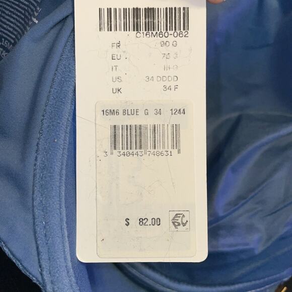 Chantelle Blue Chic Comfort Flex T-Shirt Bra New 34DDDD - Picture 6 of 6